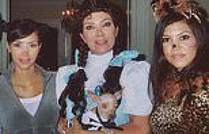 Kim and Kourtney Kardashian join mom Kris  in rare Halloween flashback snap