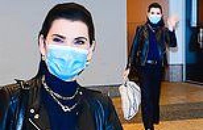 Julianna Margulies cuts a stylish figure in a leather jacket while stepping out ...