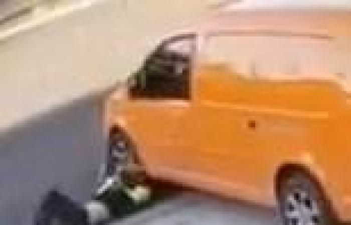 Scooter rider is run over TWICE by the same van in Summer Hill, in Sydney, CCTV ...