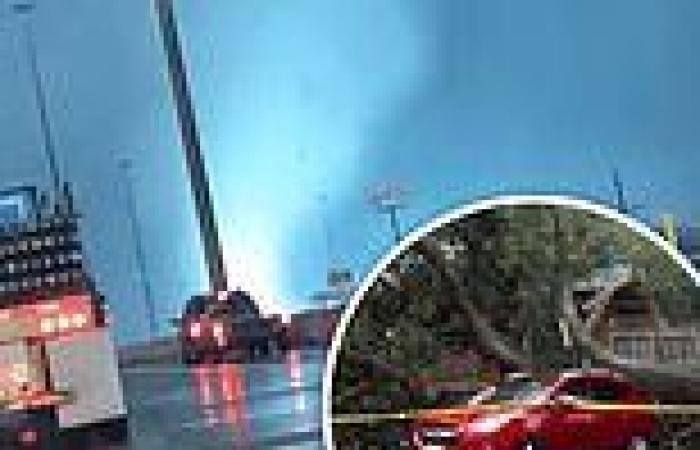 Tornado touches down off the freeway in Lake Charles in Louisiana