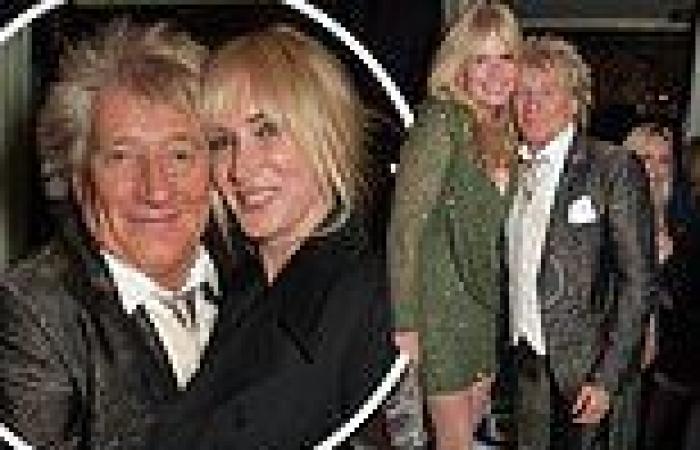 Rod Stewart and his wife Penny attend the Langan's launch party with his ...
