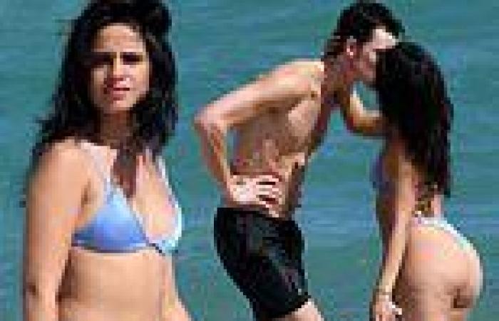 Camila Cabello shares a kiss on the shore with boyfriend Shawn Mendes in Miami