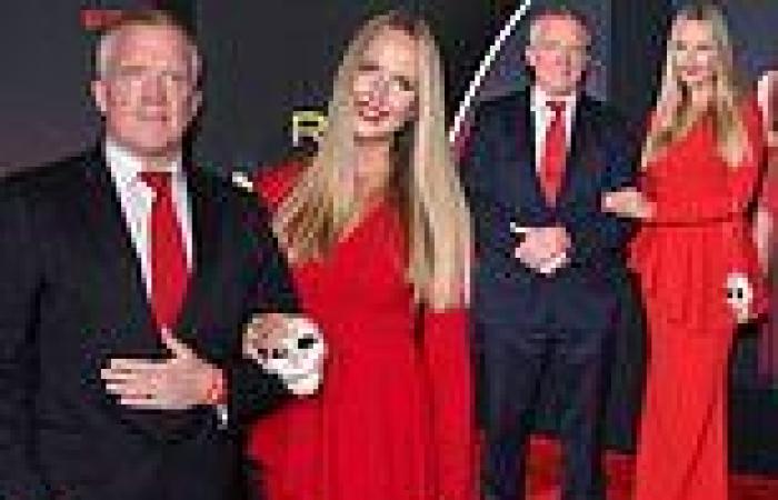 Anthony Michael Hall, 53, with wife Lucia Oskerova at Red Notice premiere