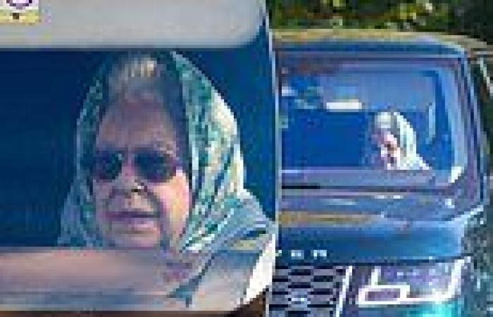 Queen is all smiles as she is driven around her Sandringham estate