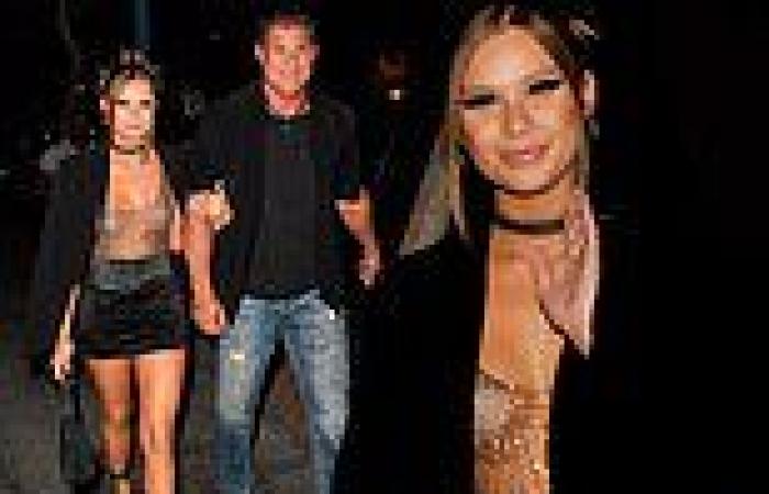 Josie Canseco flashes flesh as she arrives on arm of dad Jose to ring in her ...