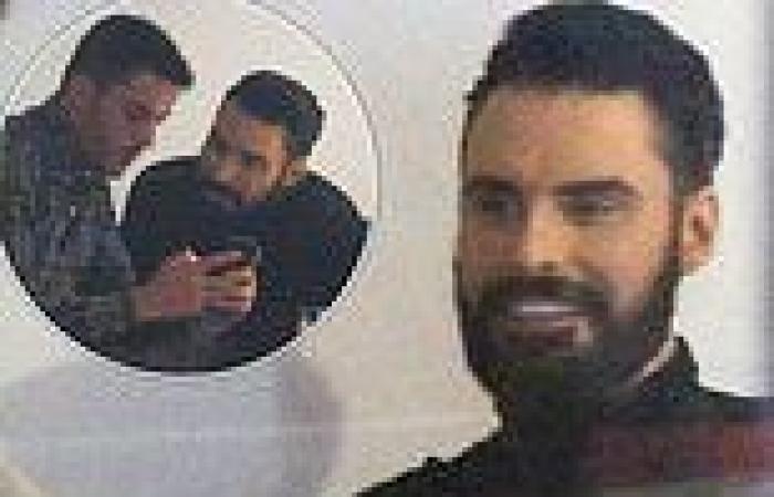 Newly-single Rylan Clark enjoys a beer with a pal after filming It Takes Two