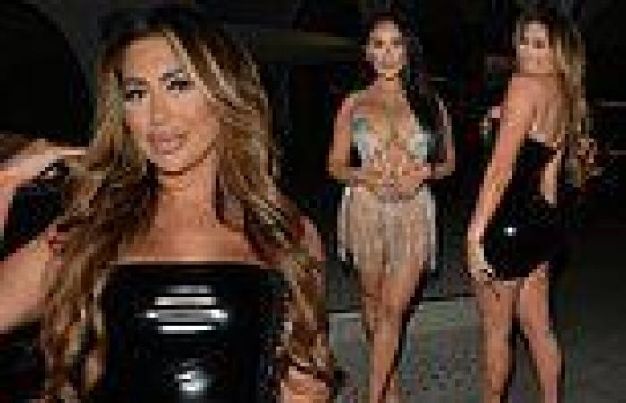 Chloe Ferry turns up the heat in a daring PVC mini dress to celebrate Sophie ...