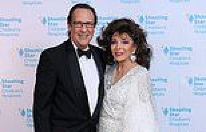 Joan Collins, 88, attends The Shooting Star Ball with her husband Percy Gibson, ...