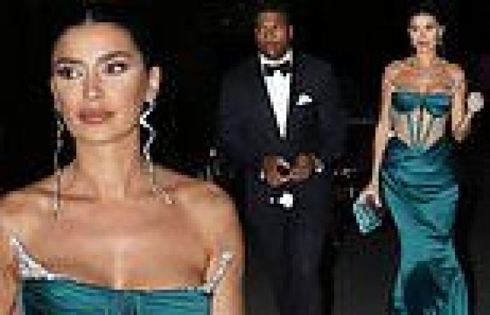 Nicole Williams gorgeous in green sheer number at Paris Hilton's wedding with ...
