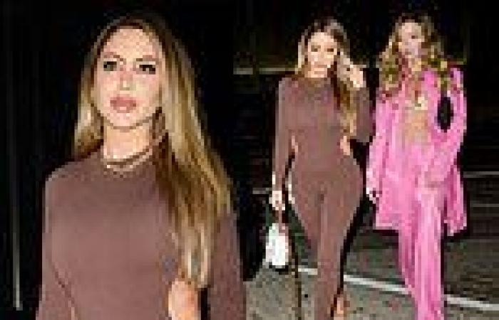 Larsa Pippen shows off her hourglass curves in a brown bodysuit on a night out ...