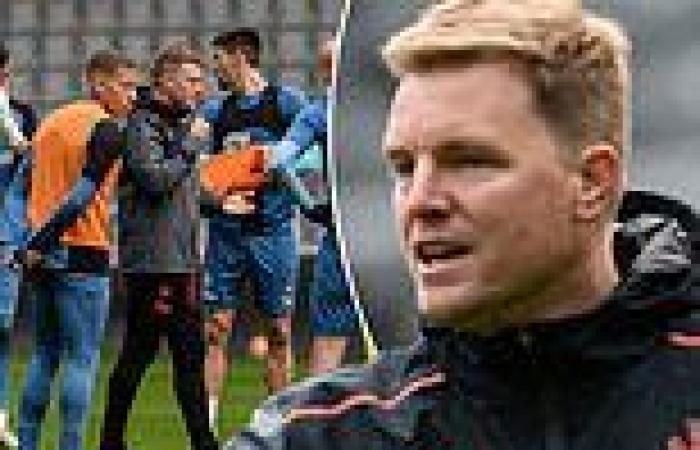 sport news Eddie Howe puts his Newcastle United players through their paces at St James' ...