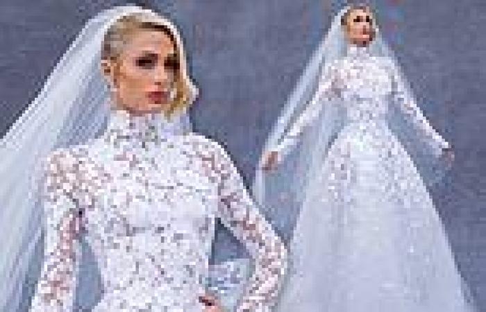 Paris Hilton channels Princess Grace Kelly in Oscar de la Renta gown from ...