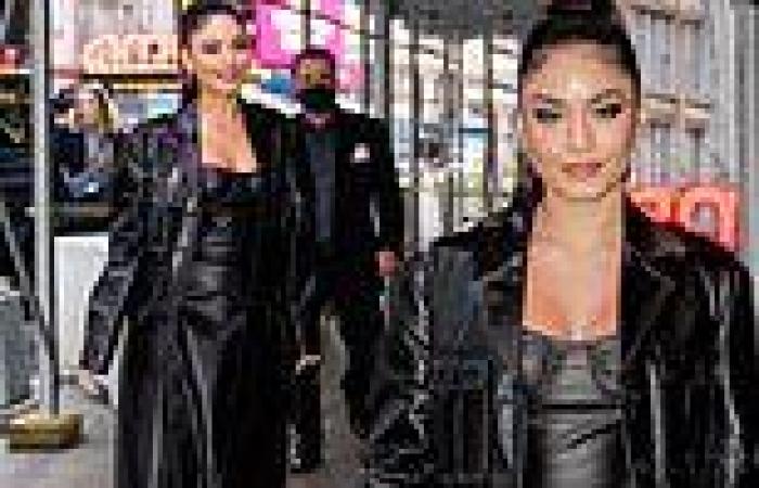 Vanessa Hudgens takes the Big Apple by storm as she flashes a hint of cleavage