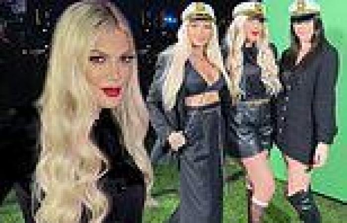 Tori Spelling gets dolled up with her gal pals as she hits Real Housewives ...