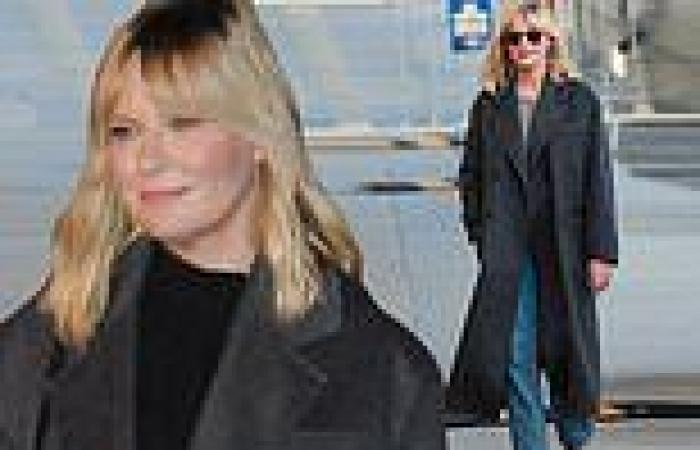 Kirsten Dunst makes a stylish day-to-night transition for her Jimmy Kimmel Live ...