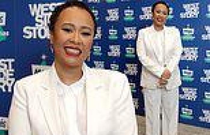 Emeli Sandé looks stunning in a chic white trouser suit at the Magic FM ...