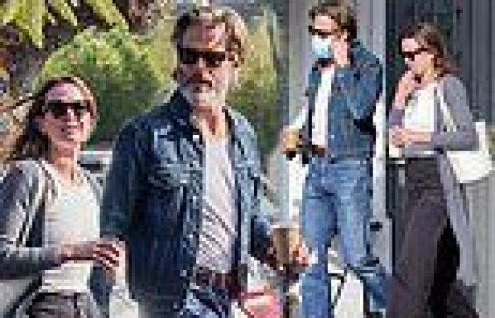 Chris Pine embraces his inner hipster as he grabs coffee rocking full beard and ...