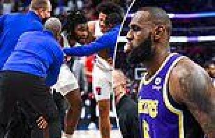 Fans call for LeBron James to be suspended after he elbowed Pistons center ...