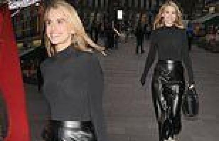 Pregnant Vogue Williams nails maternity chic as she arrives at Heart Radio