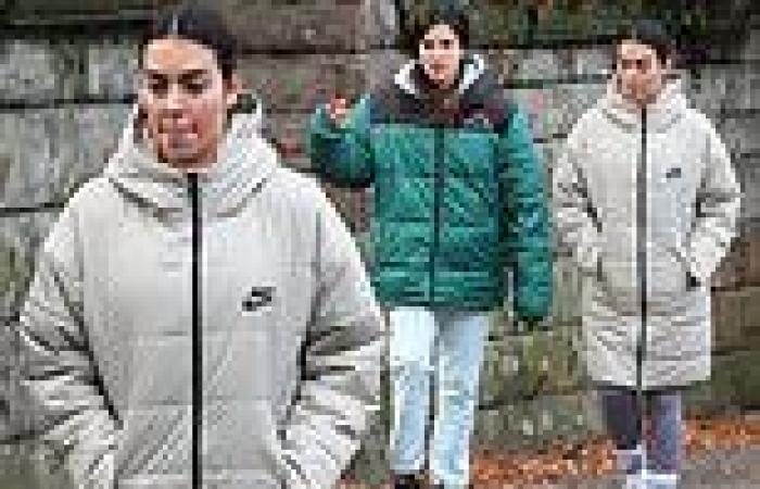 Pregnant Georgina Rodriguez wraps her growing bump in a cosy Nike coat on a ...