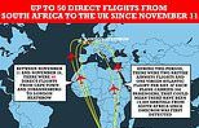 Up to FIFTY direct flights from South Africa arrived in UK after Omicron was ...