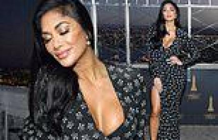 Nicole Scherzinger puts on busty display in plunging black dress as on the ...