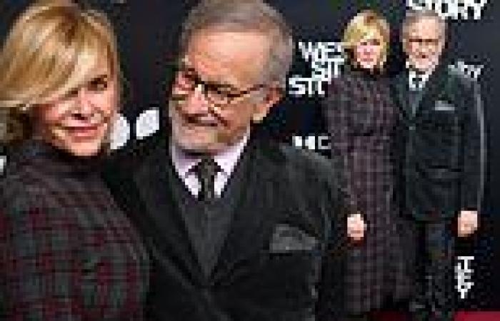 Steven Spielberg hits the red carpet in a stylish suit with his wife Kate ...