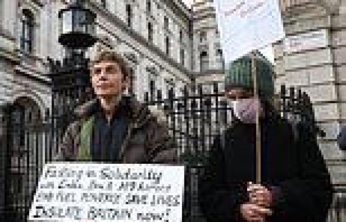 Insulate Britain mob stage 24 hour 'fast' outside Downing Street in protest ...