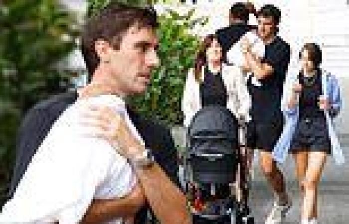 The Ashes: Pat Cummins steps out in Brisbane with fiancée Becky and son Albie