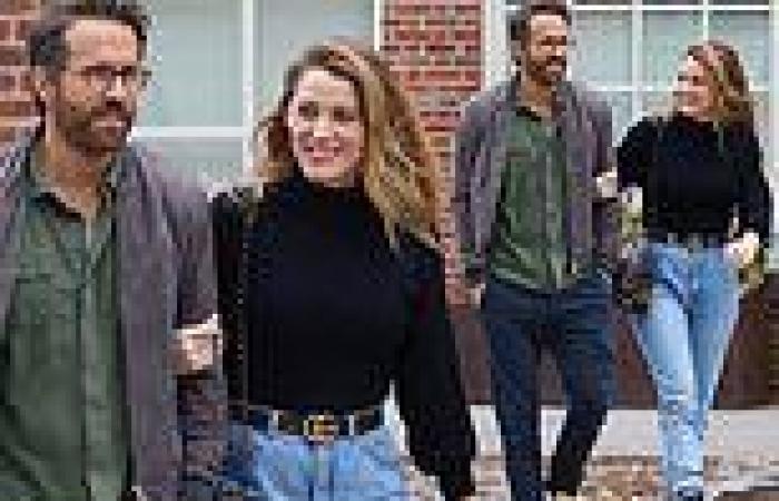 Blake Lively strolls arm in arm with Ryan Reynolds who wears shoes designed by ...