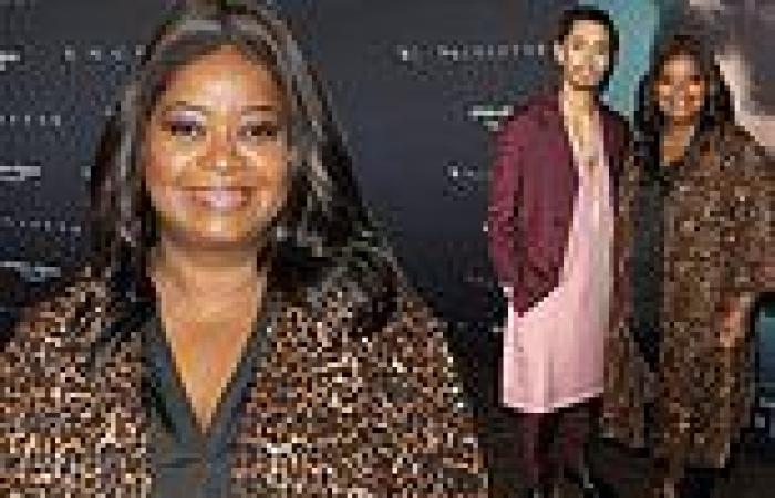 Octavia Spencer dons leopard-print coat to reunite with Riz Ahmed at LA ...