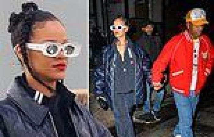 Rihanna bundles up in quilted black coat on loved up shopping trip in New York ...