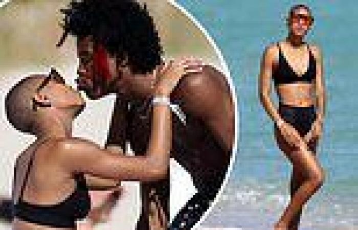 Willow Smith packs on the PDA with musician De'Wayne on the beach in Miami