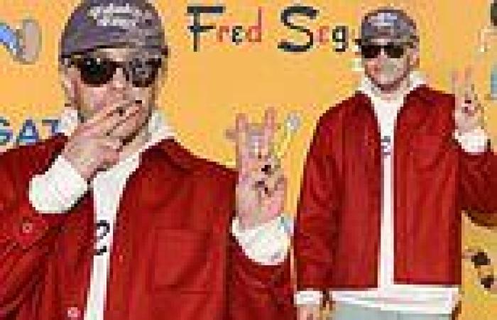 Pete Davidson smokes joint on red carpet of The Freak Brothers in LA... without ...