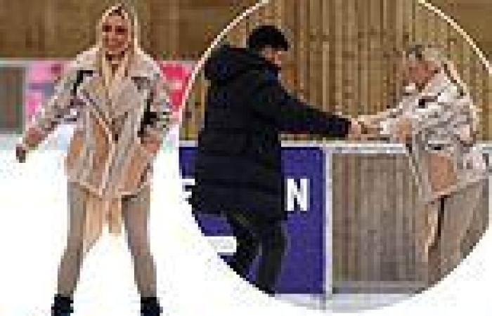 Amber Turner and Dan Edgar get their skates for the TOWIE Christmas special ...
