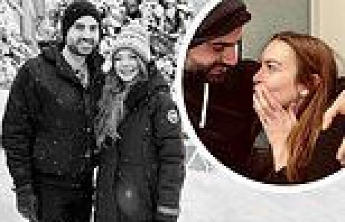 Lindsay Lohan shares a romantic snap with fiance Bader Shammas as they cuddle ...