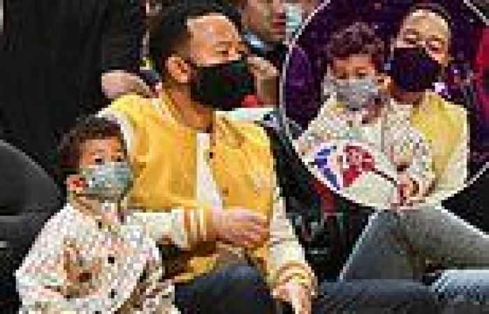 John Legend dons yellow bomber jacket as he puts on sweet display with son ...
