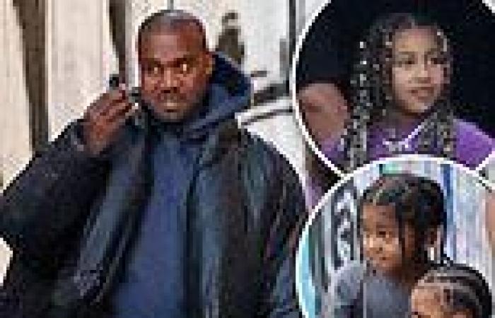 Kanye West spends time with his kids after a wild few days with new girlfriend ...