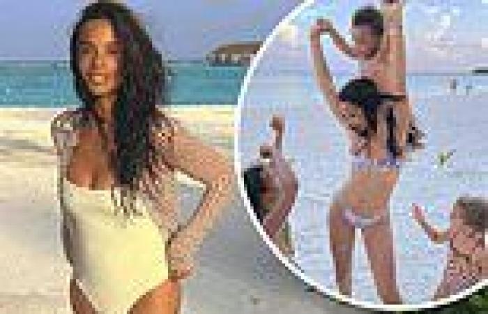 Rochelle Humes looks stunning in a cream swimsuit as she shares slew of family ...
