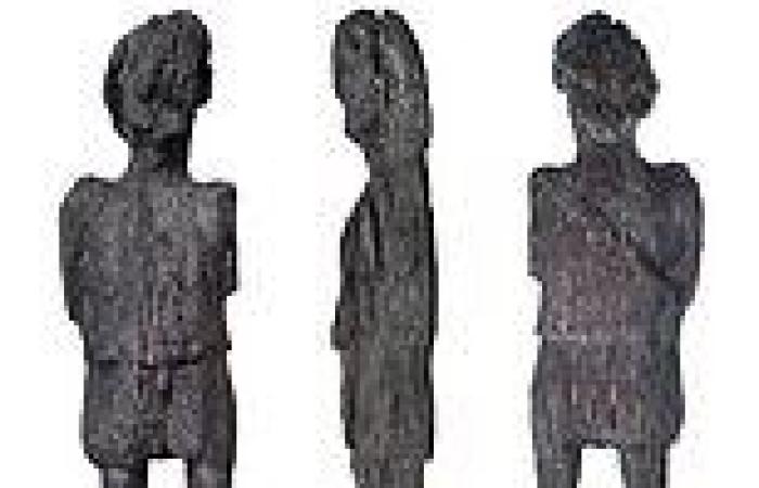 Archaeology: Rare Roman wooden figure is found in a Buckinghamshire ditch by ...