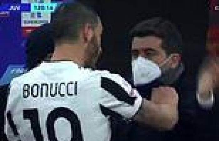 sport news Juventus defender Leonardo Bonucci SHOVES Inter secretary after Supercoppa ...