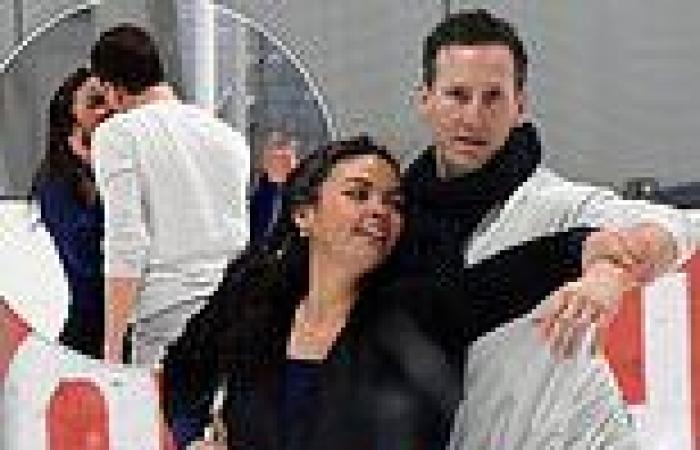 Dancing On Ice stars Brendan Cole and Vanessa Bauer get very close at rehearsals