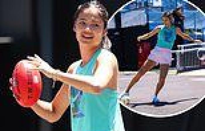 Emma Raducanu swaps tennis for soccer and Australian rules