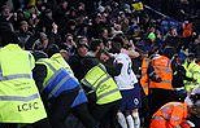 sport news Football fan arrested for allegedly SPITTING at a steward at Leicester vs ...