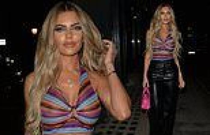 Megan Barton-Hanson shows off her ample assets in colourful crop top as she ...