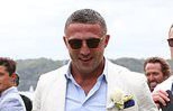 Sam Burgess in great spirits after a difficult year as he attends brother Tom's ...