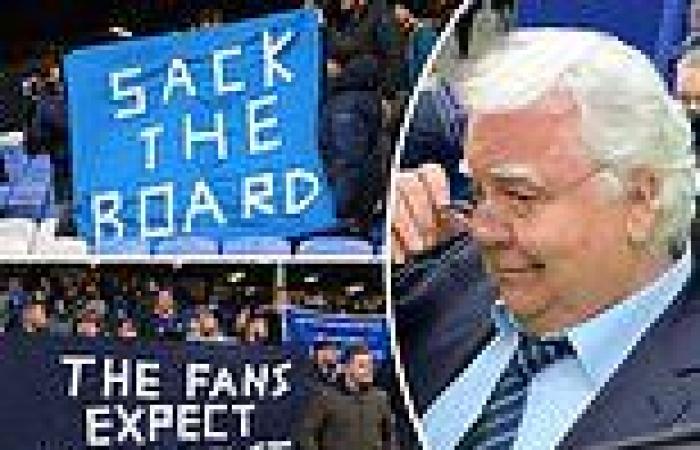 sport news Everton: Bill Kenwright speaks to fans outside Goodison Park following protests ...