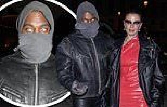 Kanye West catches the eye as he wears icy white contact lenses while out ...