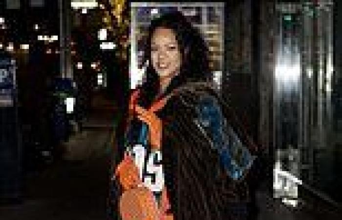 Rihanna shows off a sports luxe for dinner at A$AP Rocky's recording studio 