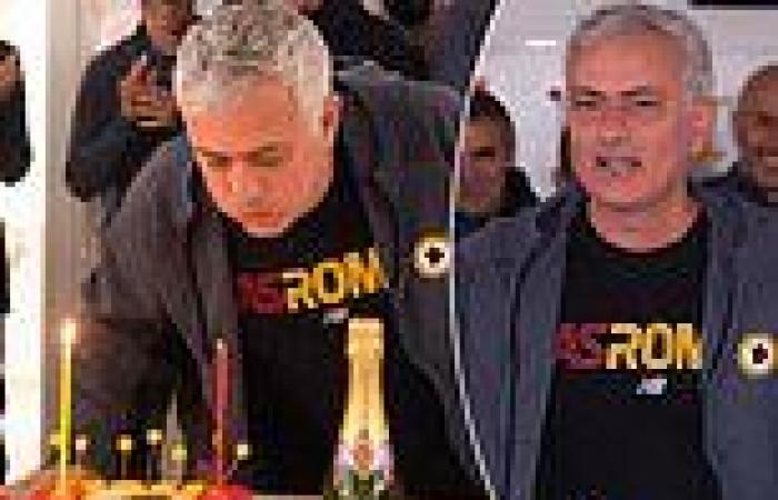 sport news Jose Mourinho: Roma surprise manager with birthday cake and bottles of ...